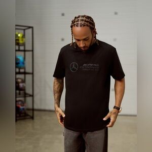 F1 Mercedes stealth logo black shirt